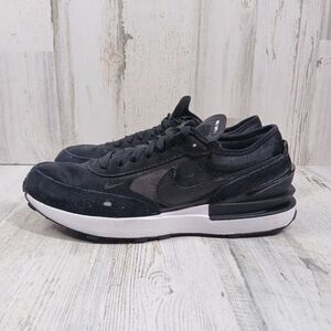 Nike Sneakers Youth 6.5Y Waffle One Black Mesh‎ Suede Running Athletic Swoosh